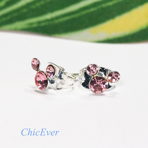 20x Mini-Ohrstecker Micky maus 8313 - rosa - zum Schließen ins Bild klicken